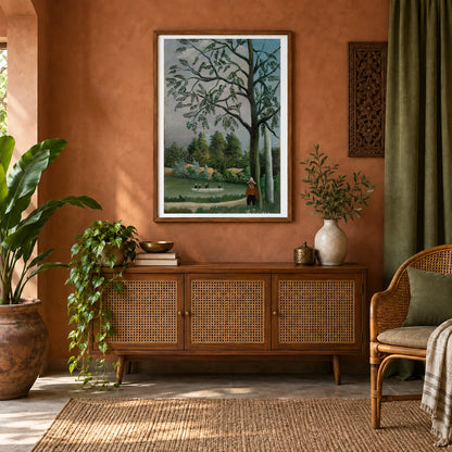 Paysage Avec Des Pêcheurs — Modern & Contemporary shown in a styled interior
