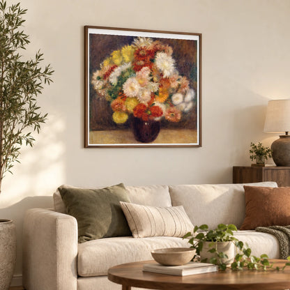 Bouquet Of Chrysanthemums — Pierre-Auguste Renoir shown in a styled interior