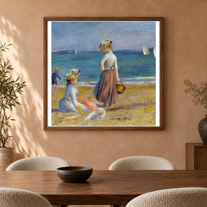 Figures On The Beach — Pierre-Auguste Renoir shown in a styled interior