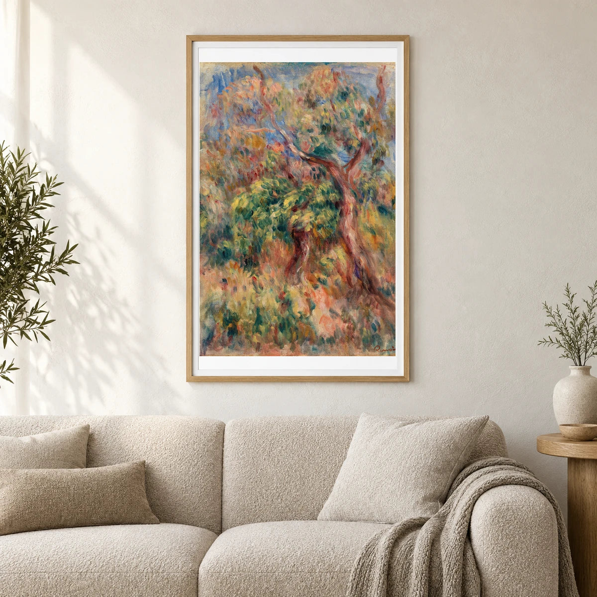 Landscape (paysage) (1916) — Pierre-Auguste Renoir shown in a styled interior