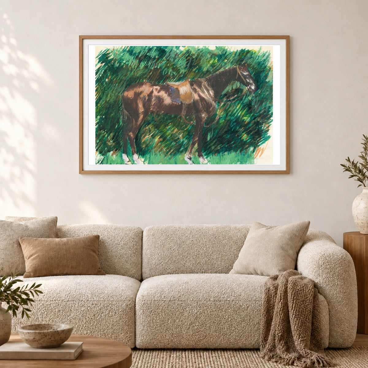 Un Cheval — Pierre-Auguste Renoir shown in a styled interior