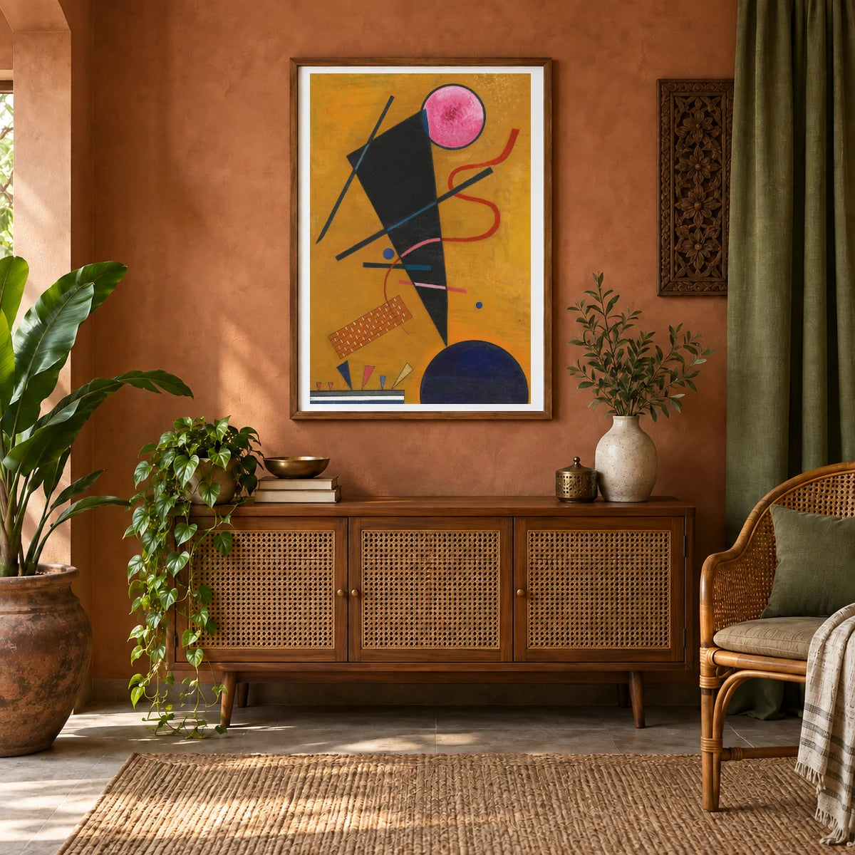 Wassily Kandinsky Berührung (contact) (1924) — Wassily Kandinsky shown in a styled interior