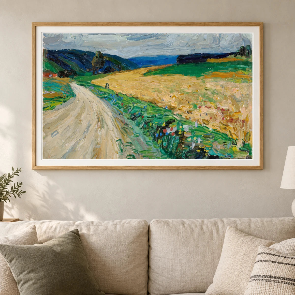 Wassily Kandinsky Kallmünz – Nature Study On The Yellow Stagecoach (1903) — Wassily Kandinsky shown in a styled interior