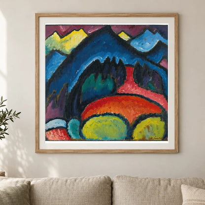 Wassily Kandinsky Lithograph Blue, The Boat (1922) — Wassily Kandinsky shown in a styled interior