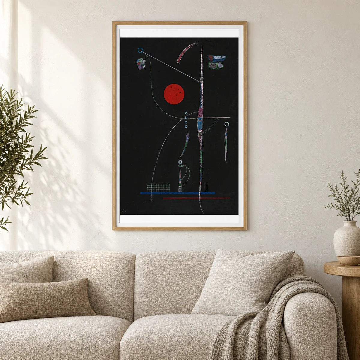 Wassily Kandinsky L’accent Rouge (1938) — Wassily Kandinsky shown in a styled interior