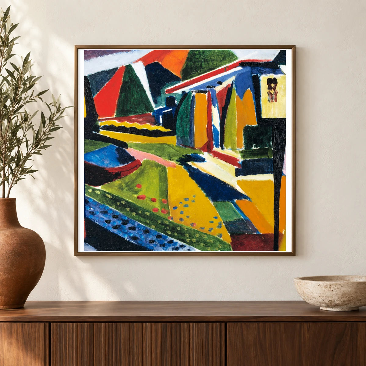Abstract Landscape (1915–1916) Henry Lyman Sayen — Abstract shown in a styled interior