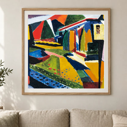 Abstract Landscape (1915–1916) Henry Lyman Sayen — Abstract shown in a styled interior
