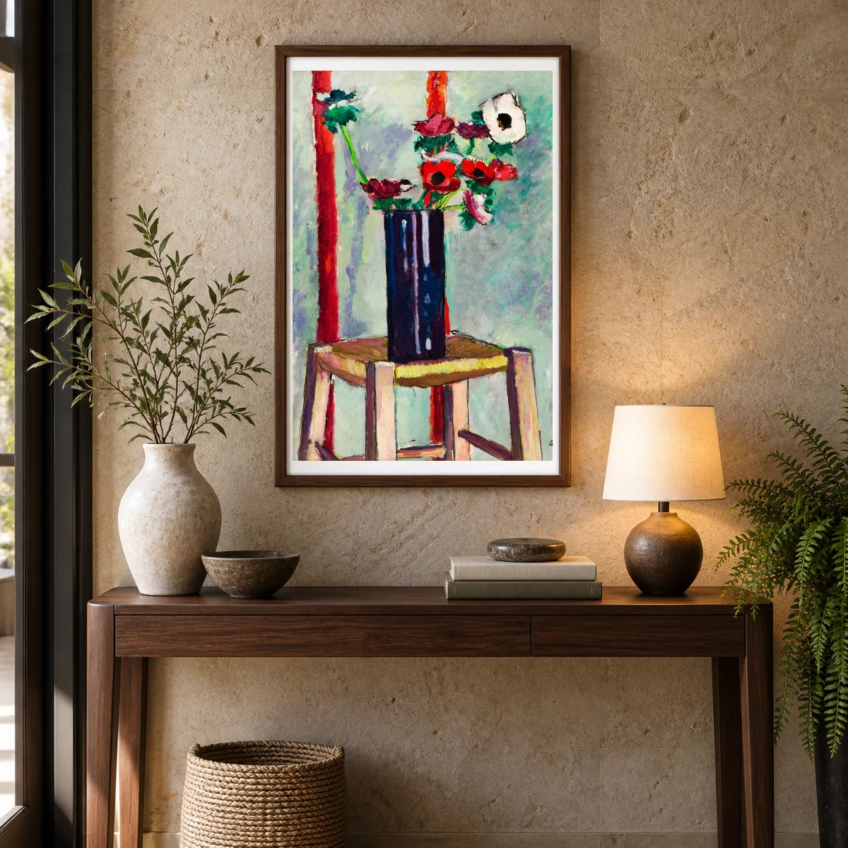Anemones (ca.1910–1912) Henry Lyman Sayen — Abstract shown in a styled interior