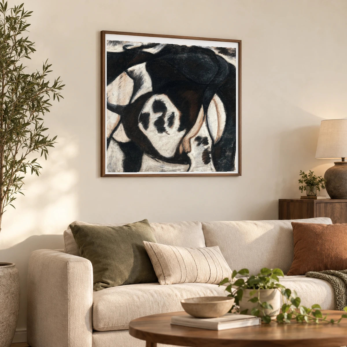 Arthur Dove S Cow (1912) — Abstract shown in a styled interior