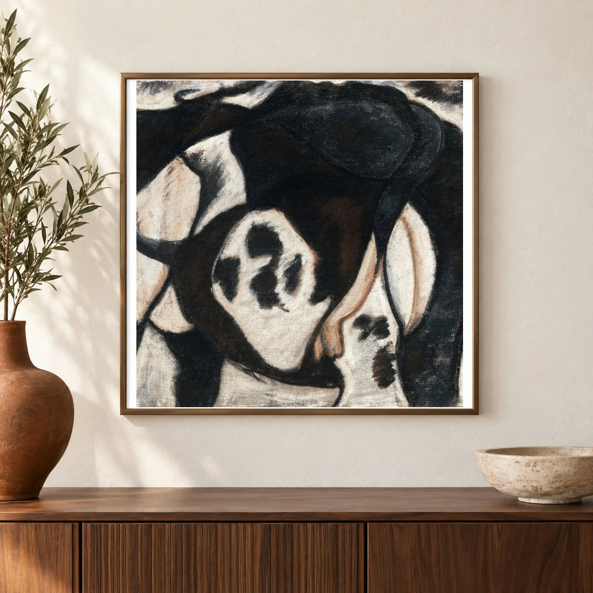 Arthur Dove S Cow (1912) — Abstract shown in a styled interior