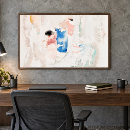 Artists Sketching (1916) Charles Demuth — Abstract shown in a styled interior