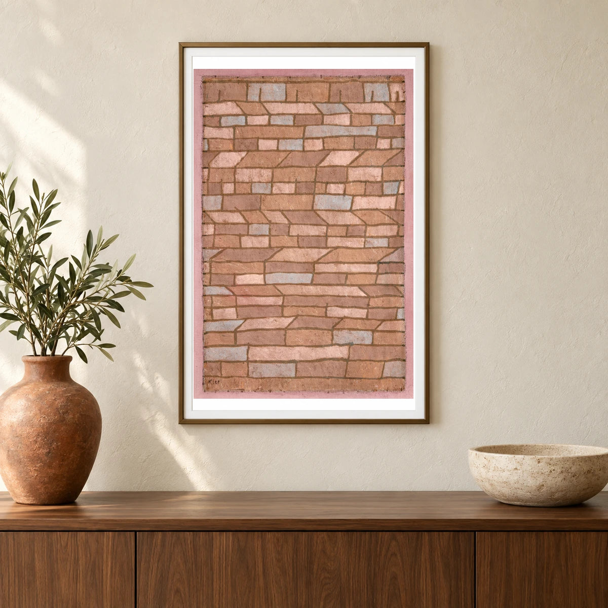 Barracks Settlement (barracks Settlement) (1932) Paul Klee — Abstract shown in a styled interior