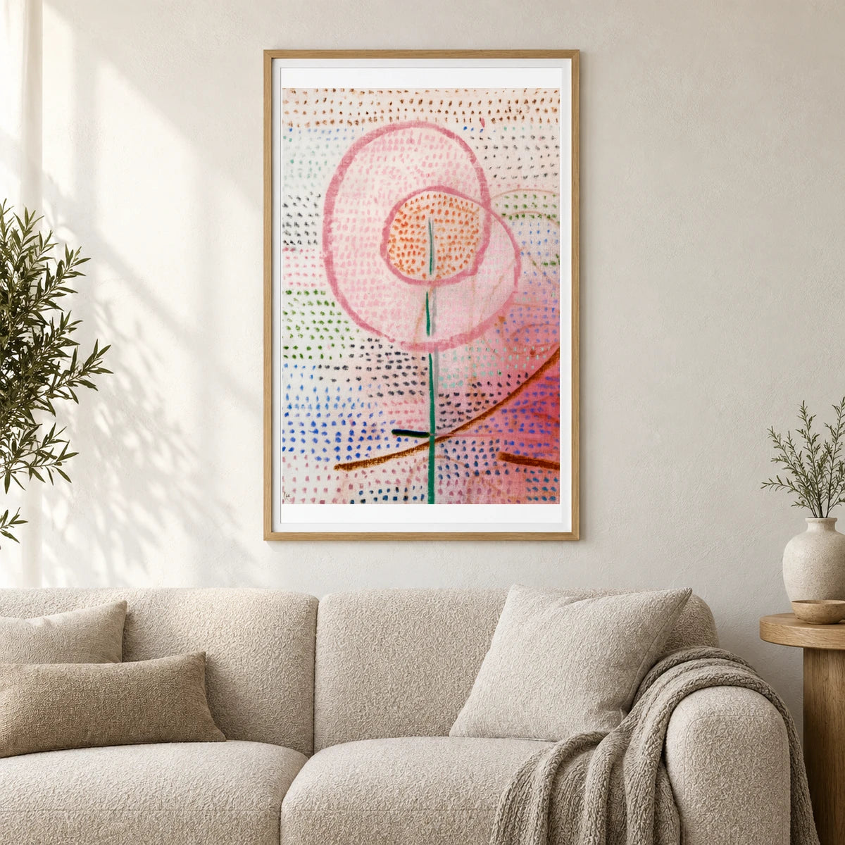 Blossoming (1934) Paul Klee — Abstract shown in a styled interior