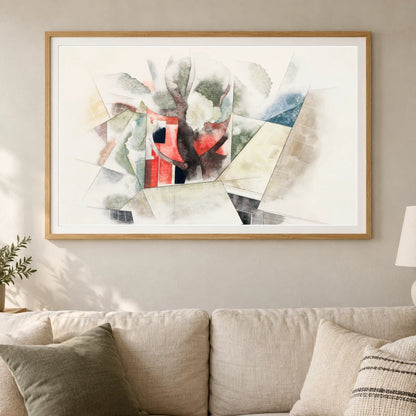Charles Demuth S Rooftops And Fantasy (1918) — Abstract shown in a styled interior