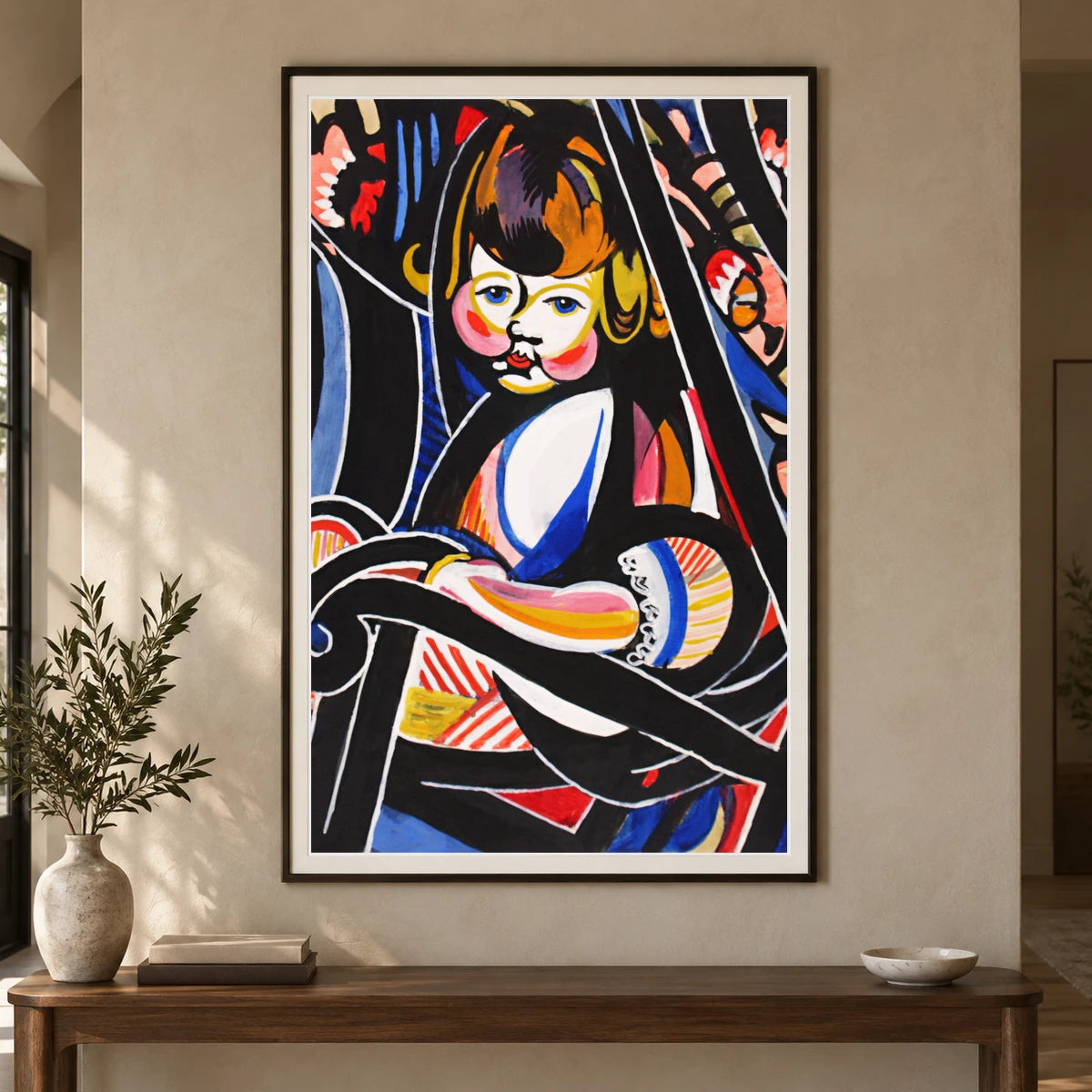 Child In Rocker (ca.1916) Henry Lyman Sayen — Abstract shown in a styled interior