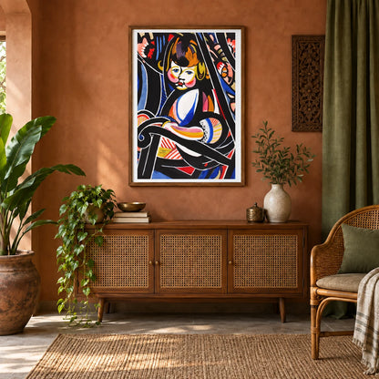 Child In Rocker (ca.1916) Henry Lyman Sayen — Abstract shown in a styled interior