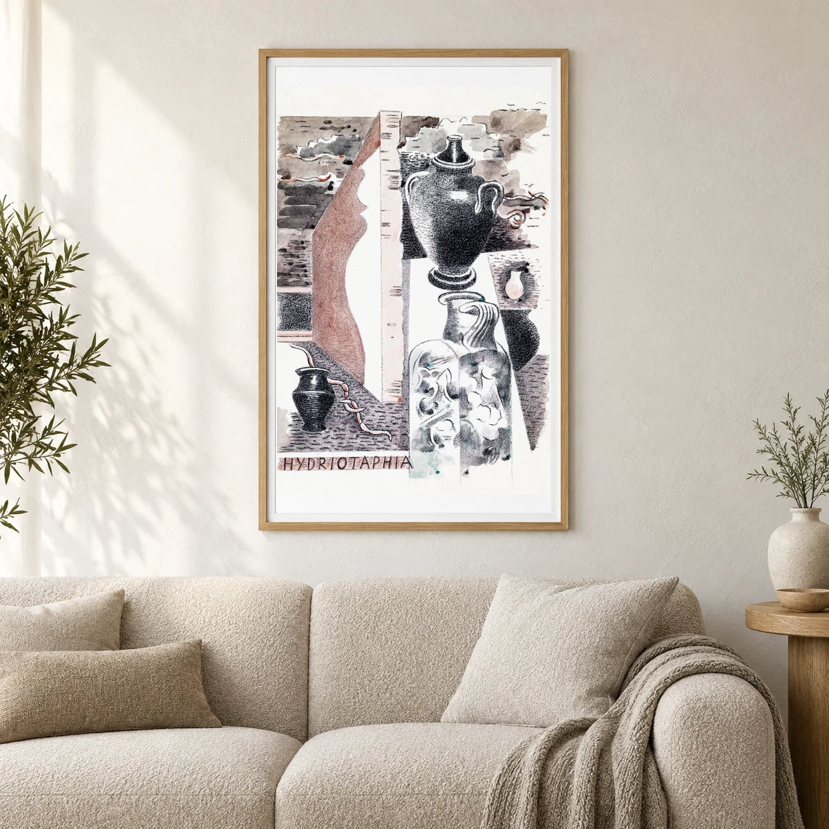 Design For Urne Buriall–water Hath Proved The Smartest Grave, (1932) By Paul Nash — Abstract shown in a styled interior