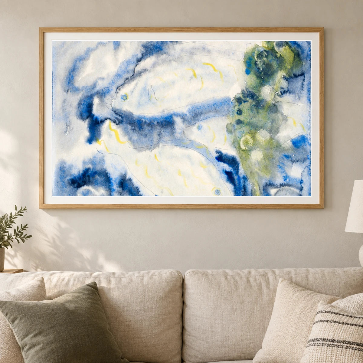 Fish Series, No. 1 (1917) Charles Demuth — Abstract shown in a styled interior