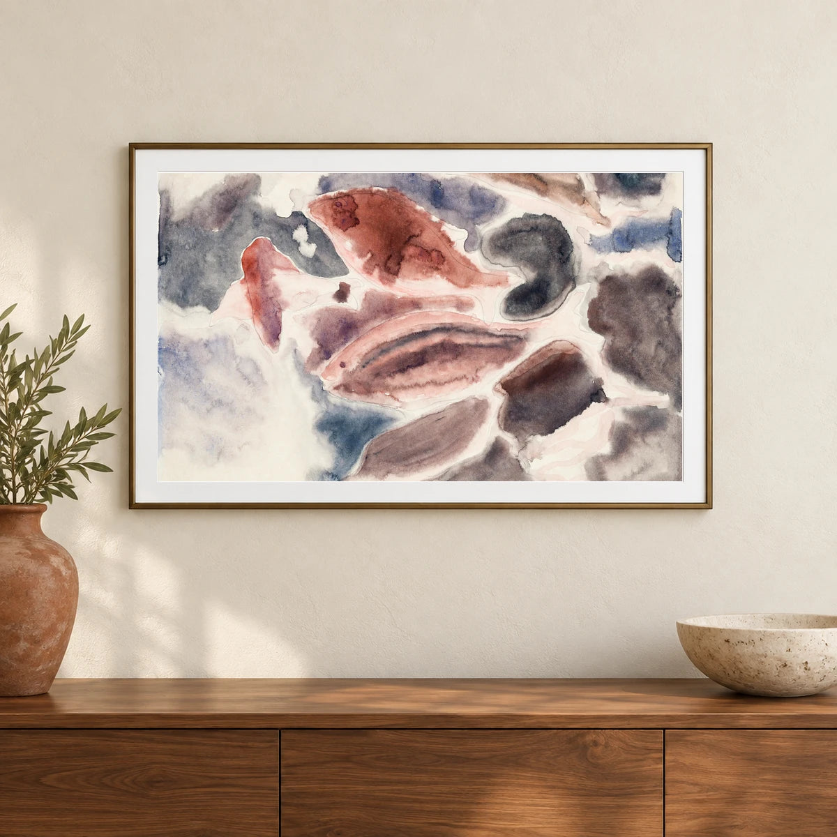 Fish Series, No. 2 (1917) Charles Demuth — Abstract shown in a styled interior