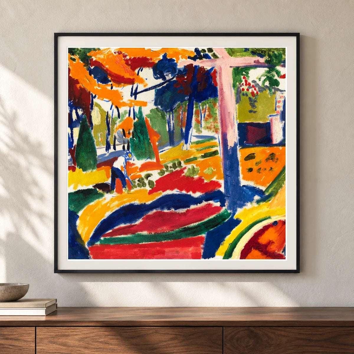 Garden (ca.1915) Henry Lyman Sayen — Abstract shown in a styled interior