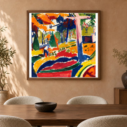 Garden (ca.1915) Henry Lyman Sayen — Abstract shown in a styled interior