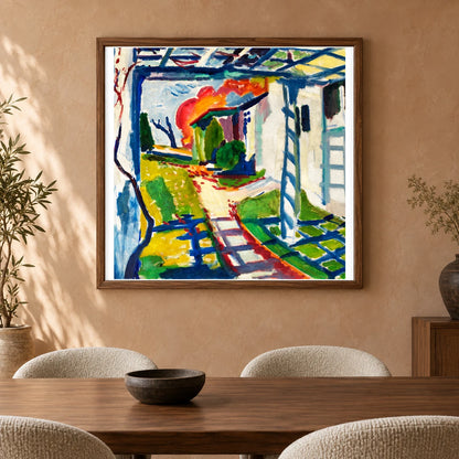 Grape Arbor (ca.1915) Henry Lyman Sayen — Abstract shown in a styled interior