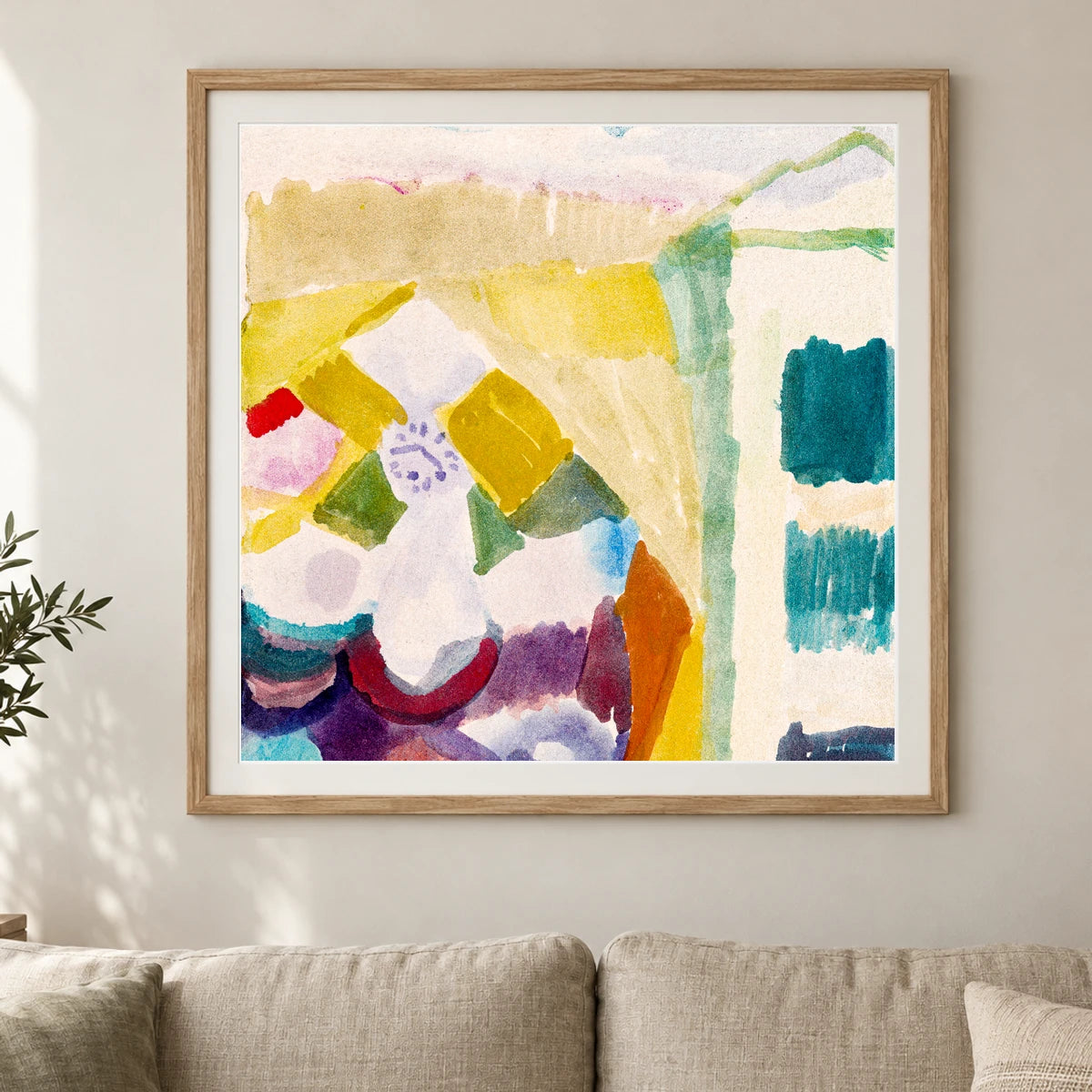 Interieur Mit Der Uhr (interior With The Clock) (1913) By Paul Klee — Abstract shown in a styled interior