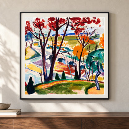 Landscape, Bridge, Huntingdon Valley (ca.1915–1916) Henry Lyman Sayen — Abstract shown in a styled interior