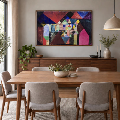 Municipal Jewel (1917) By Paul Klee — Abstract shown in a styled interior