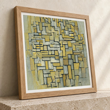 Piet Mondrian S Composition In Brown And Gray (1913) — Abstract abstract print by SaamCrafts