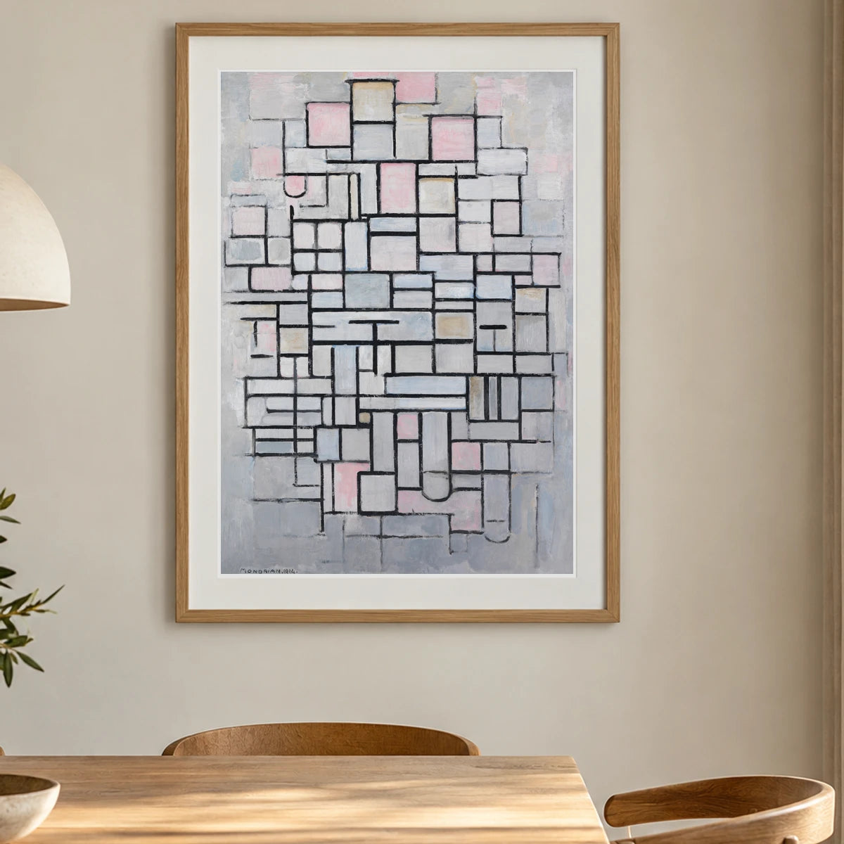 Piet Mondrian S Composition No Iv (1914) — Abstract shown in a styled interior