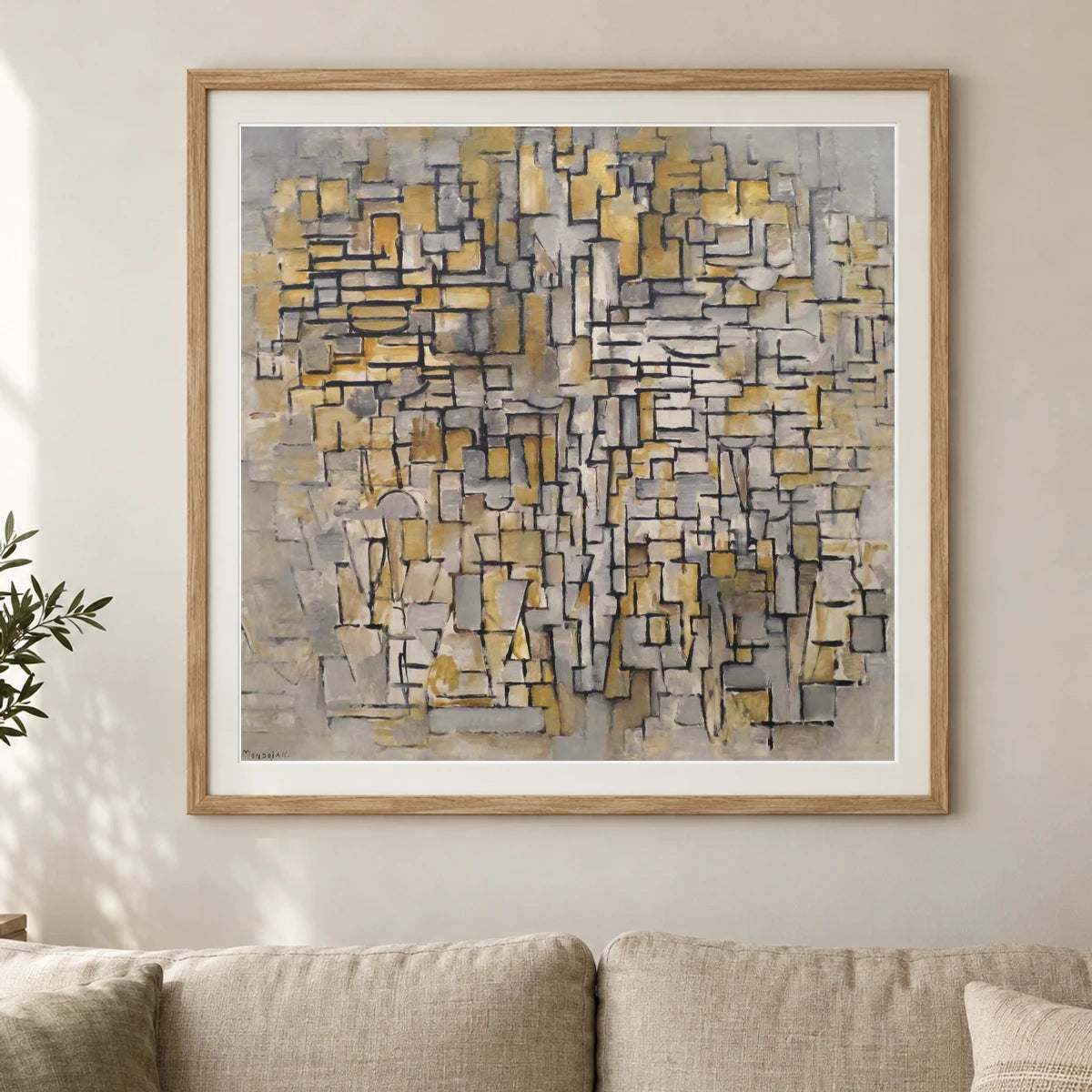 Piet Mondrian S Tableau No. 2, Composition No. Vii (1913) — Abstract shown in a styled interior