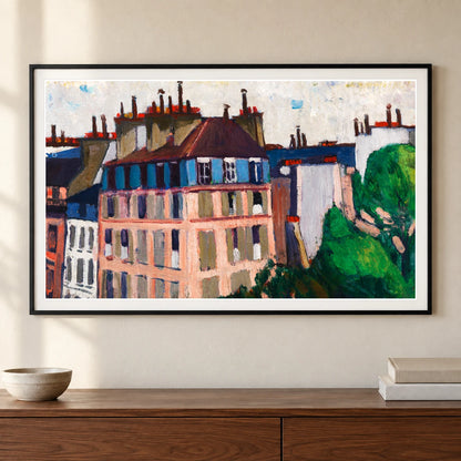 Rooftops, Paris (1909 1912) Henry Lyman Sayen — Abstract shown in a styled interior