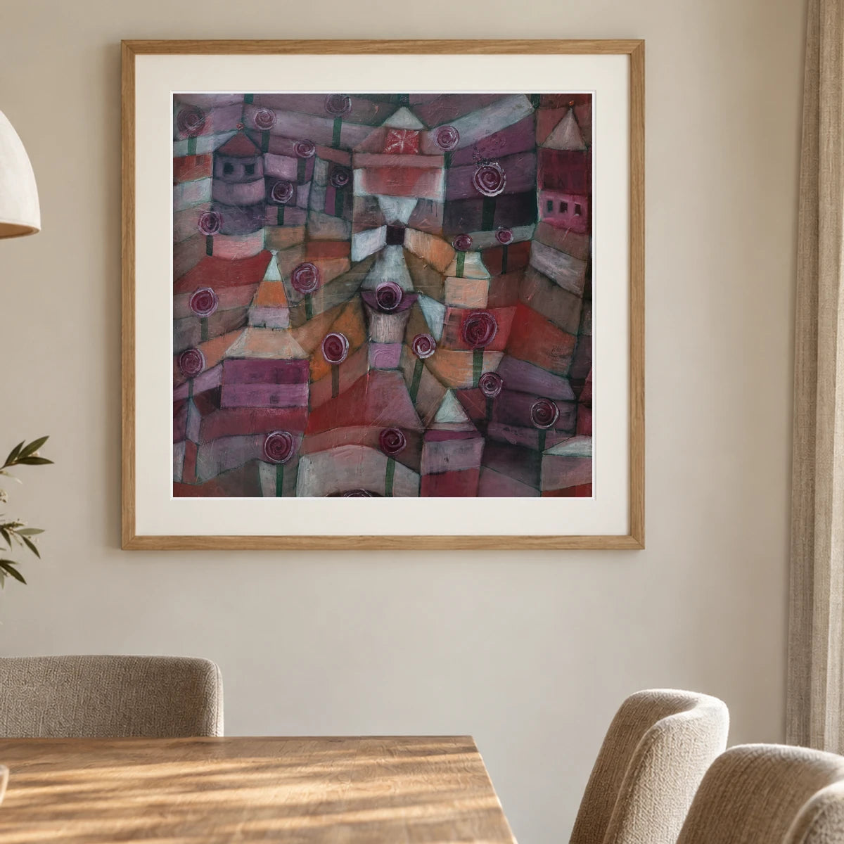Rose Garden (1920) By Paul Klee — Abstract shown in a styled interior
