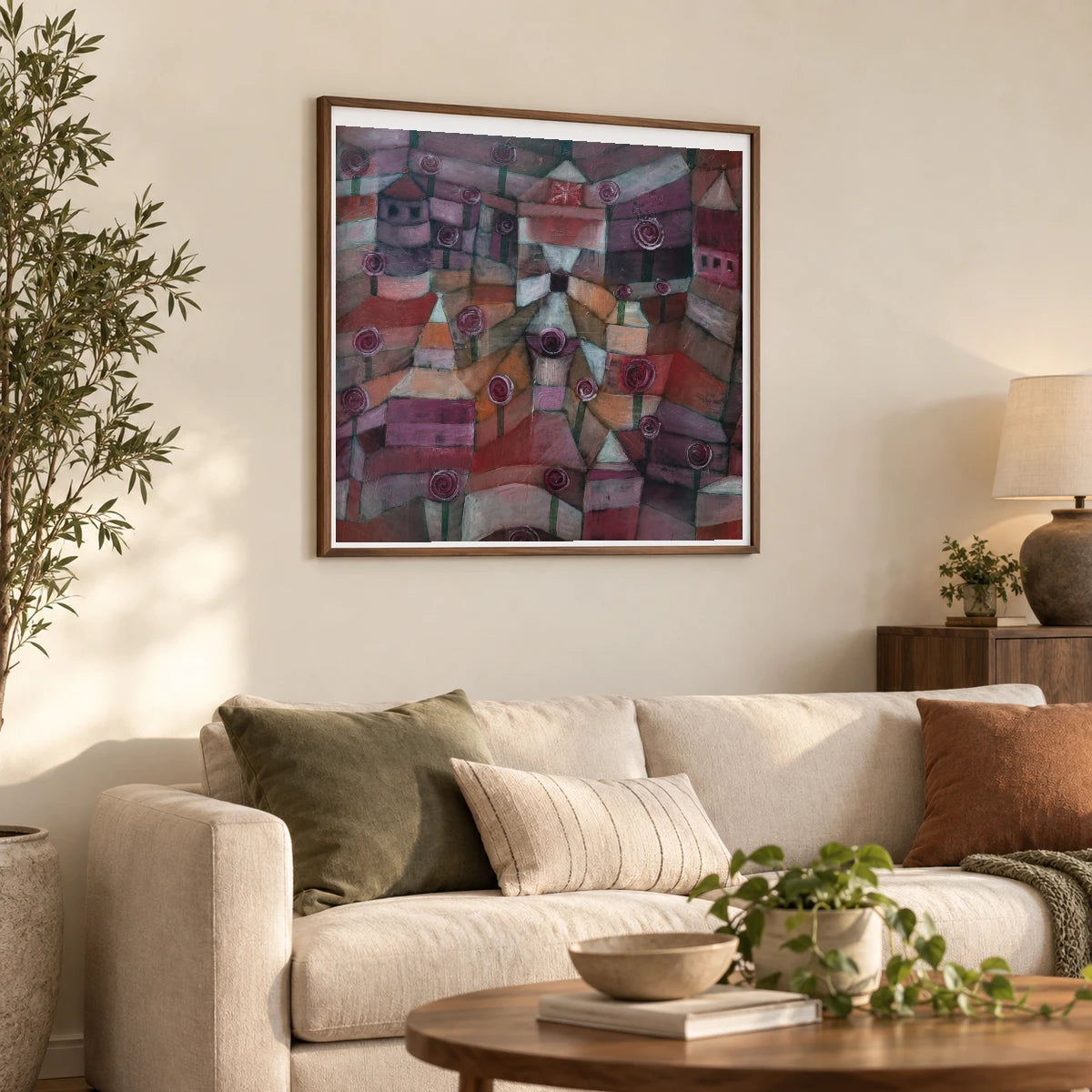 Rose Garden (1920) By Paul Klee — Abstract shown in a styled interior