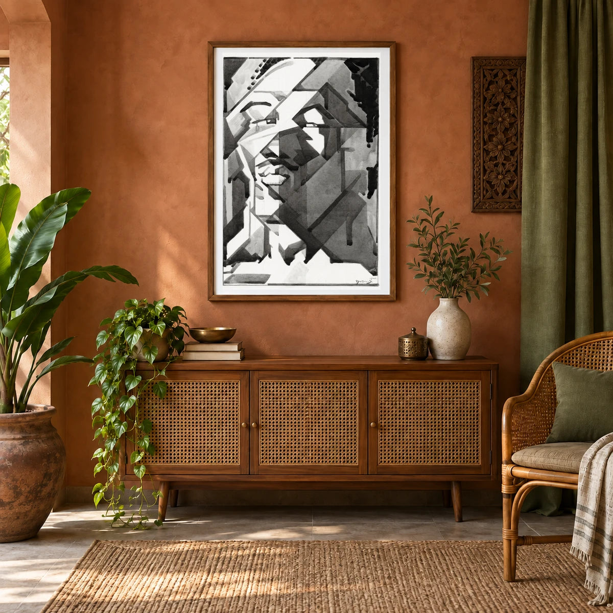 Self Portrait (1920) Reijer Stolk — Abstract shown in a styled interior