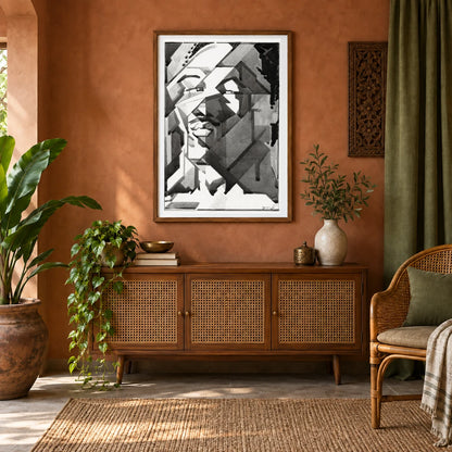 Self Portrait (1920) Reijer Stolk — Abstract shown in a styled interior
