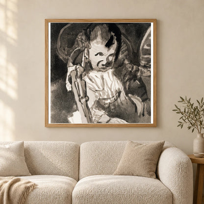 Sketch Of Felix Klee (1908) By Paul Klee — Abstract shown in a styled interior