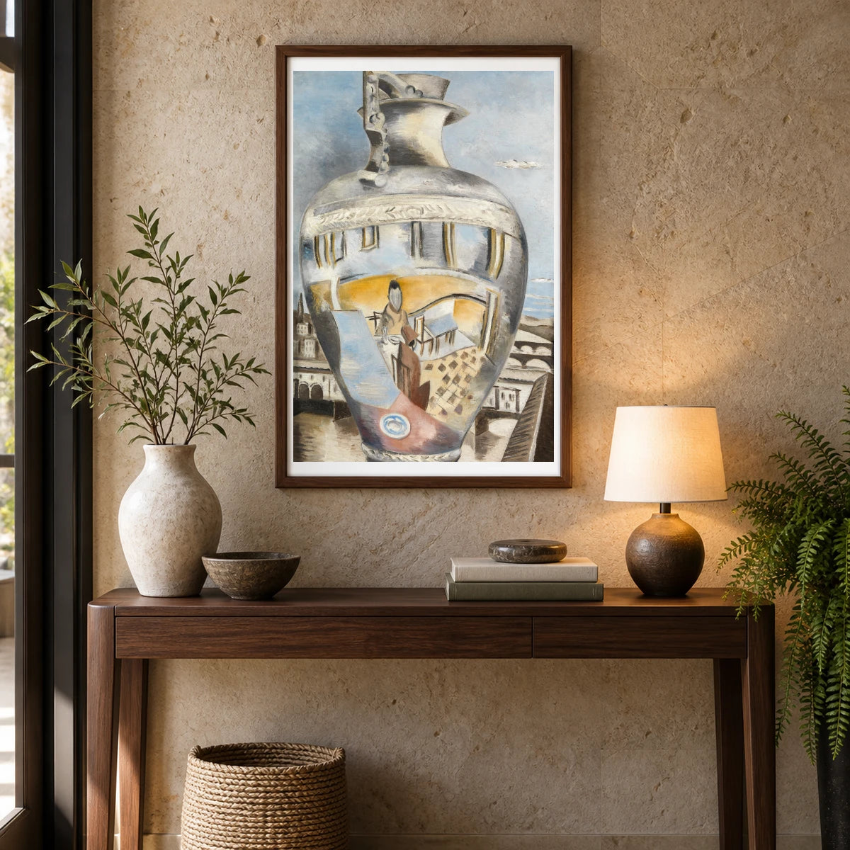 Souvenir Of Florence (1929) Paul Nash — Abstract shown in a styled interior