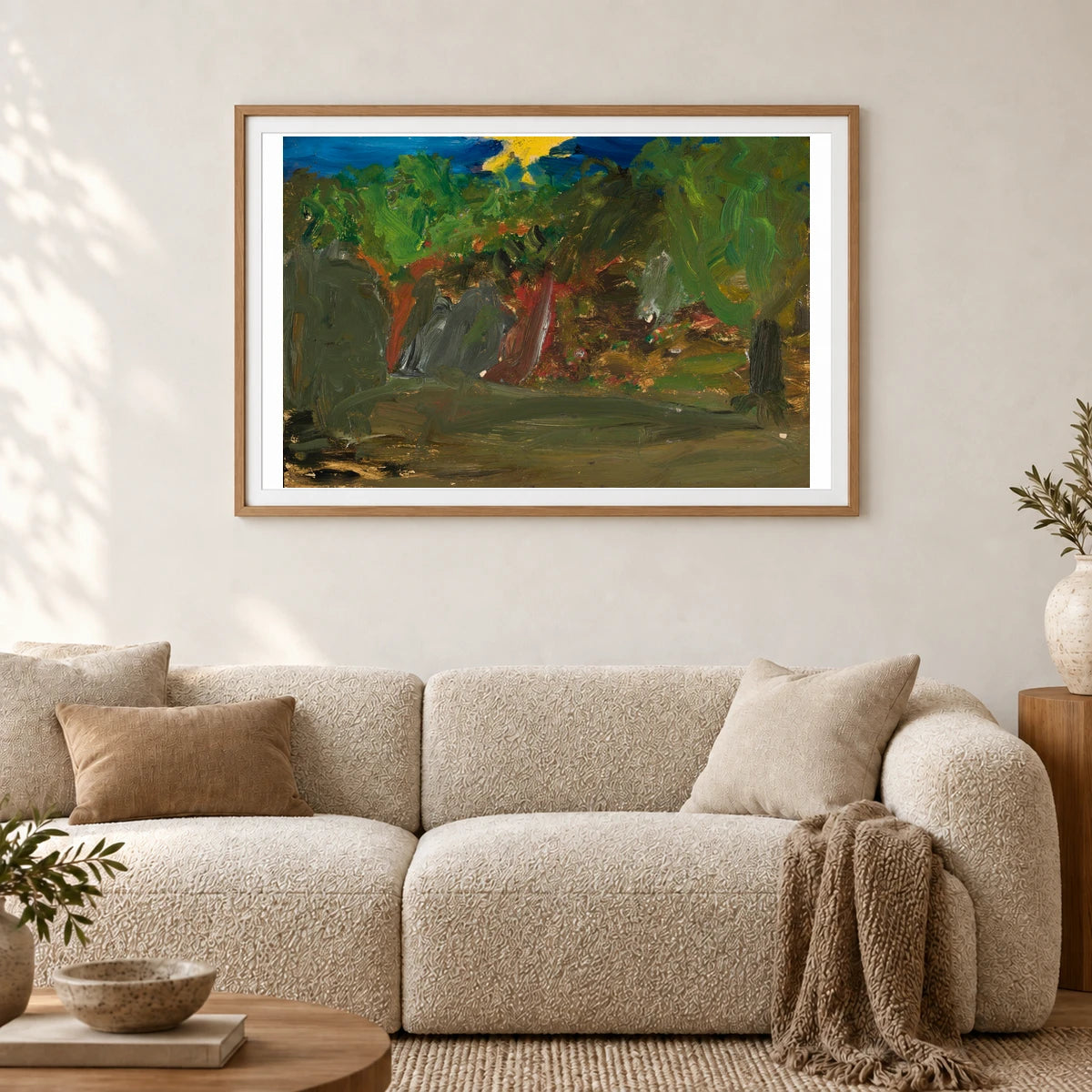 Sun Over A Garden By Tadeusz Makowski — Abstract shown in a styled interior