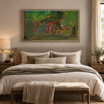 Sun Over A Garden By Tadeusz Makowski — Abstract shown in a styled interior