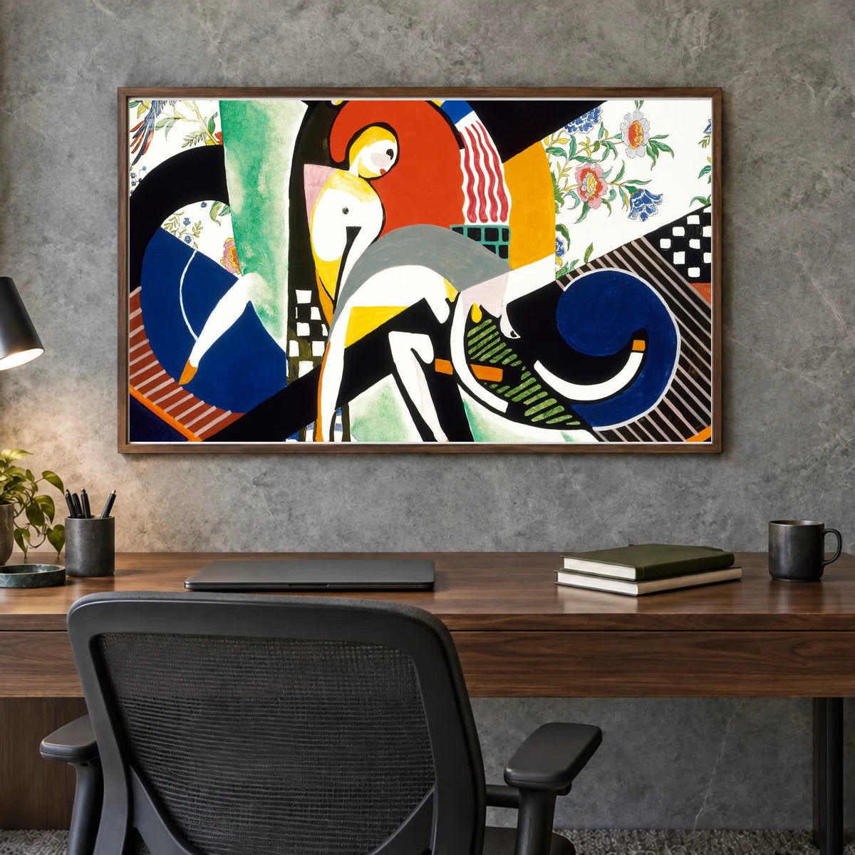 The Thundershower (ca.1917–1918) Henry Lyman Sayen — Abstract shown in a styled interior