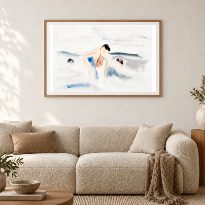 Three Figures In Water (1916) Charles Demuth — Abstract shown in a styled interior