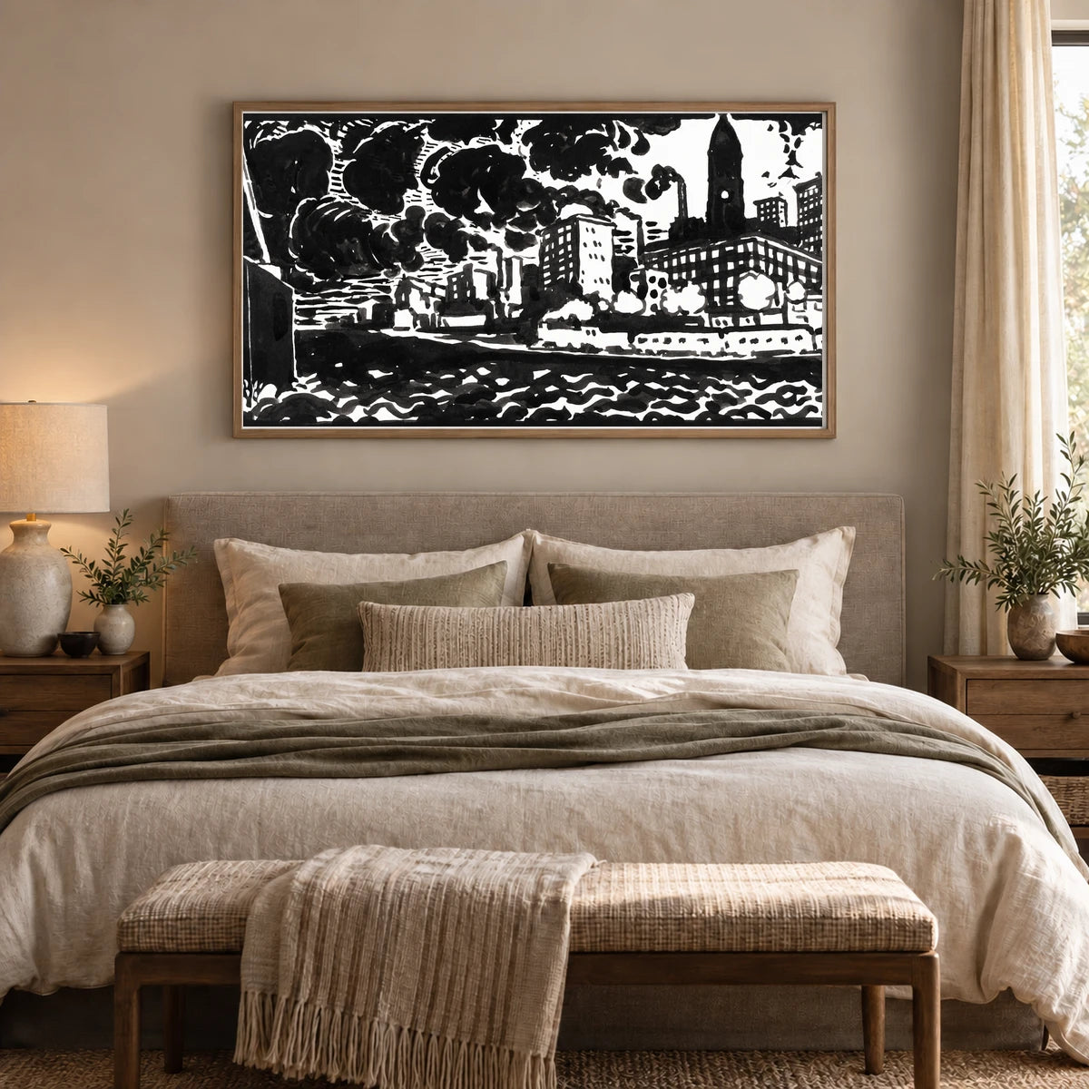 Untitled Henry Lyman Sayen — Abstract shown in a styled interior