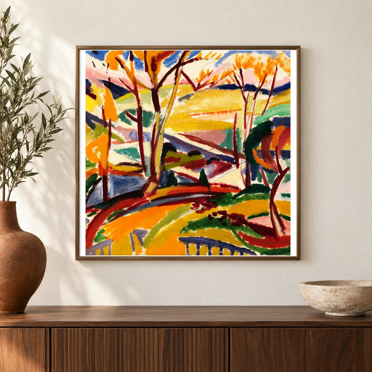 Valley Falls I (1915) Henry Lyman Sayen — Abstract shown in a styled interior