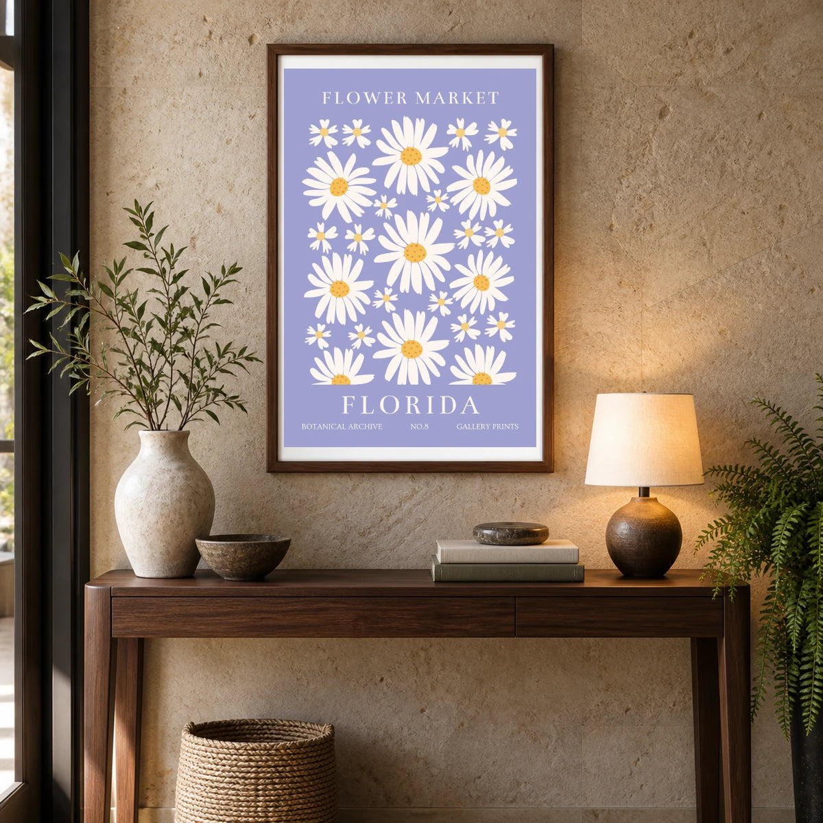 Flower Print III — Flower & Botanical Prints shown in a styled interior