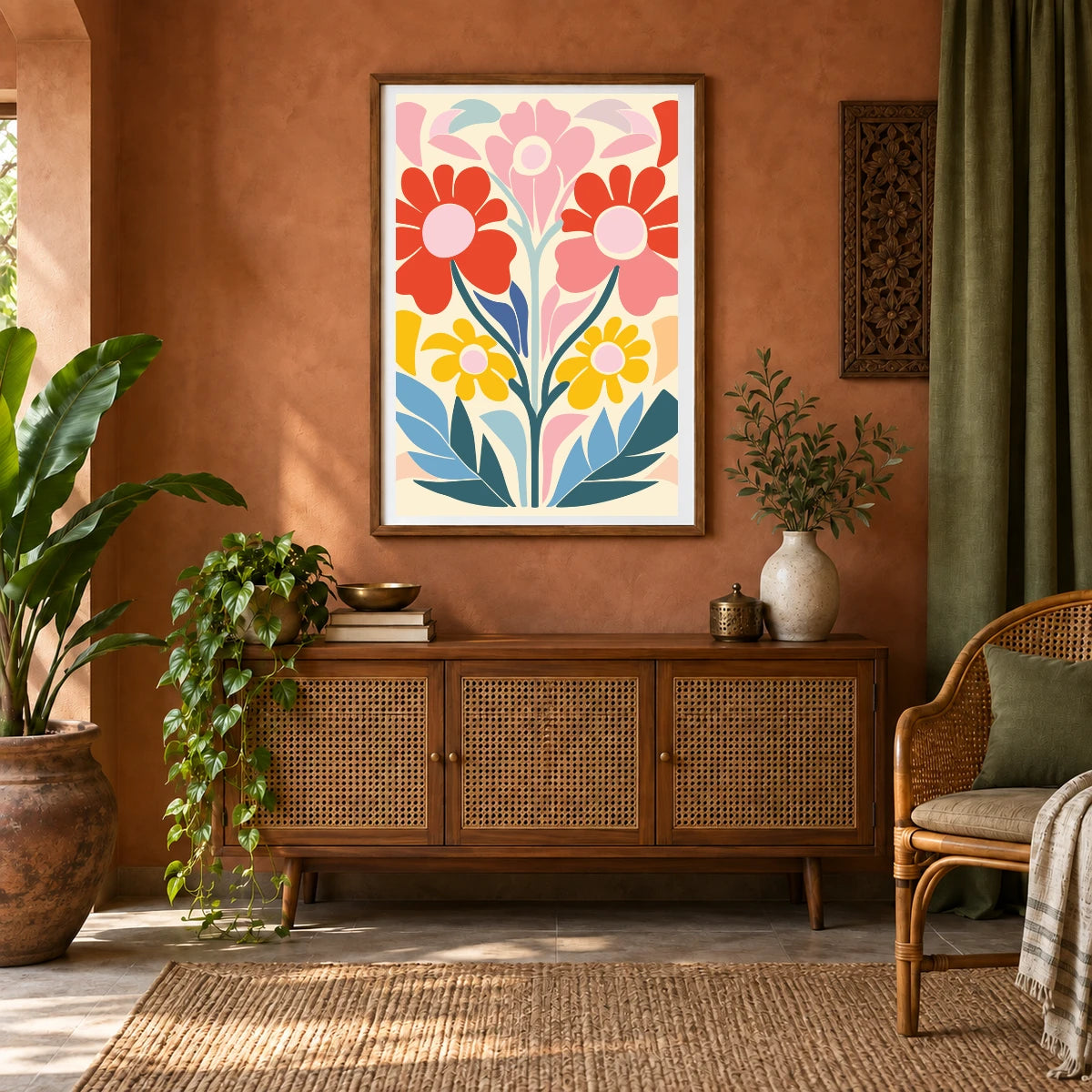 Flower Print V — Flower & Botanical Prints shown in a styled interior