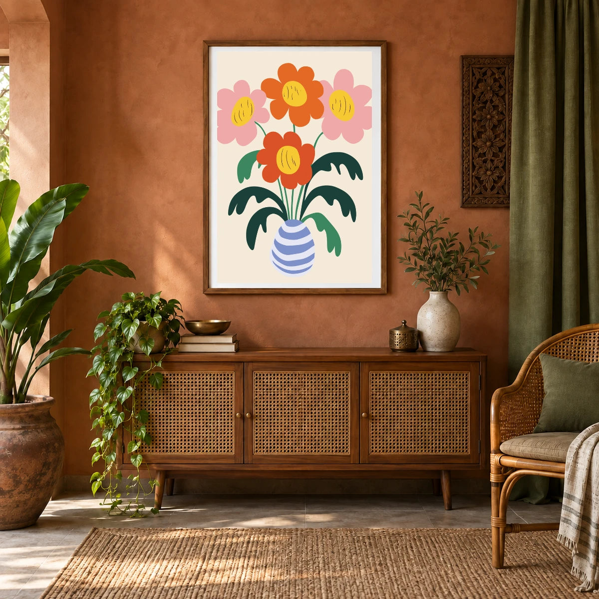 Flower Print IX — Flower & Botanical Prints shown in a styled interior