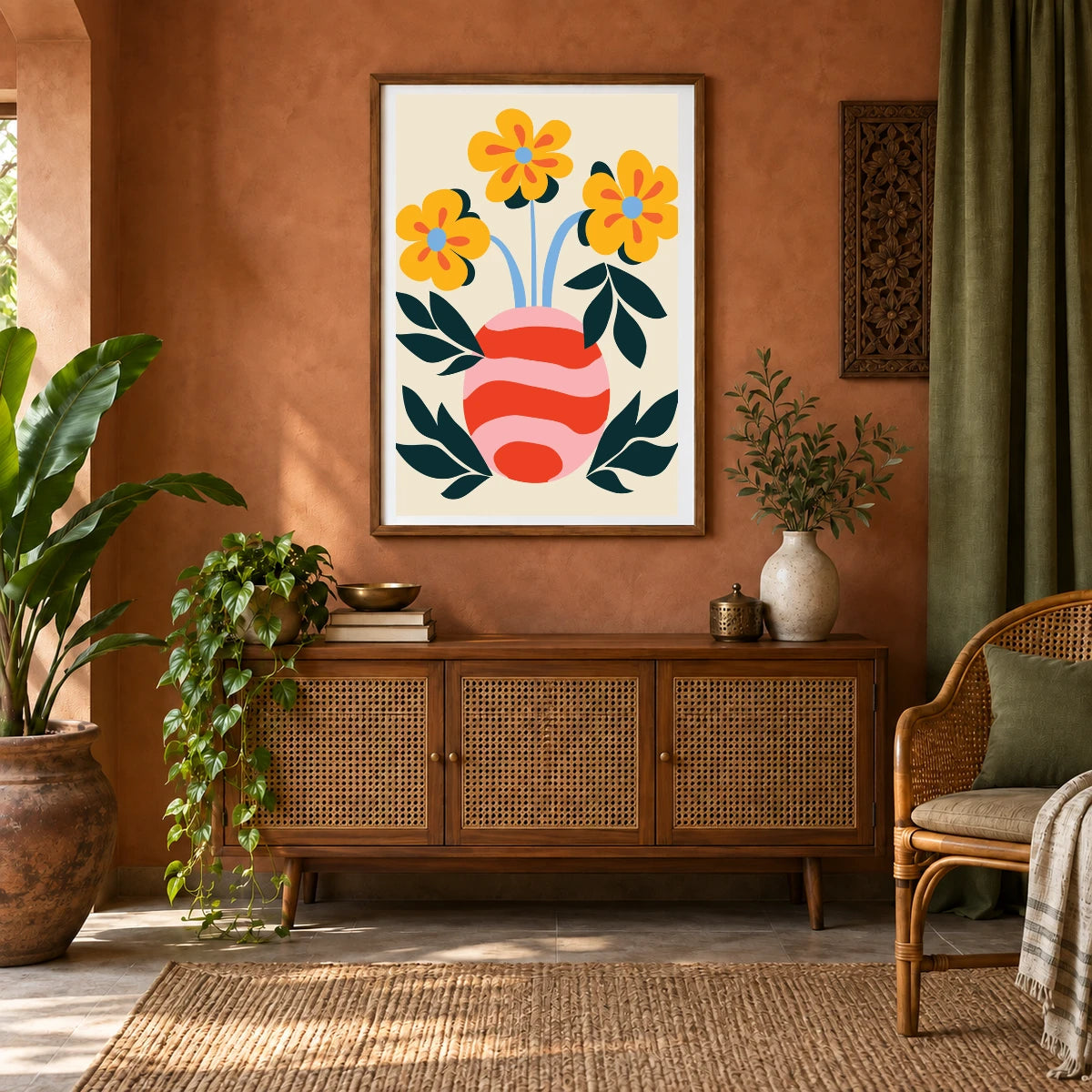 Flower Print X — Flower & Botanical Prints shown in a styled interior
