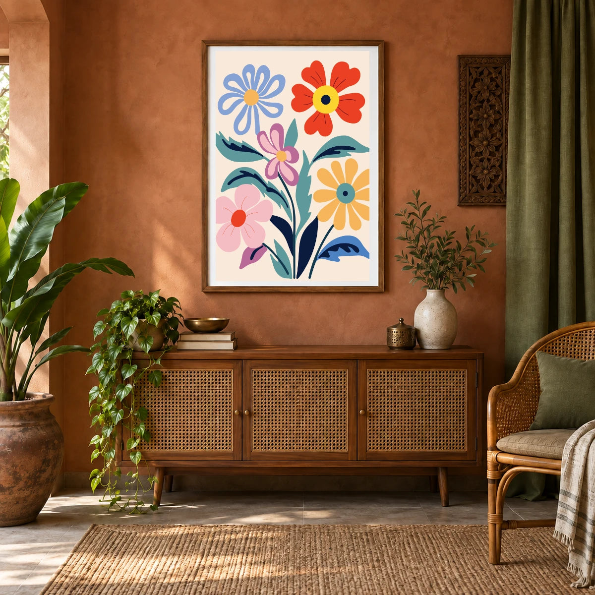 Flower Print XI — Flower & Botanical Prints shown in a styled interior